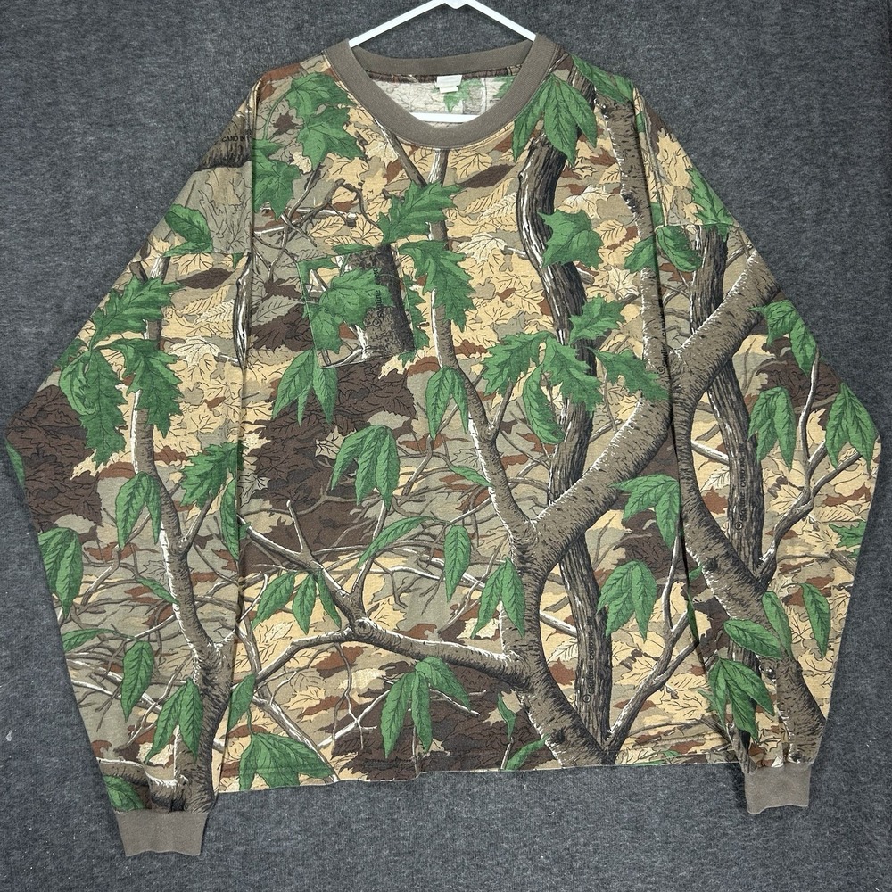 Vintage 90s Skyline Camo Shirt Mens 3XL‎ Camouflage Long Sleeve Outdoor USA Made